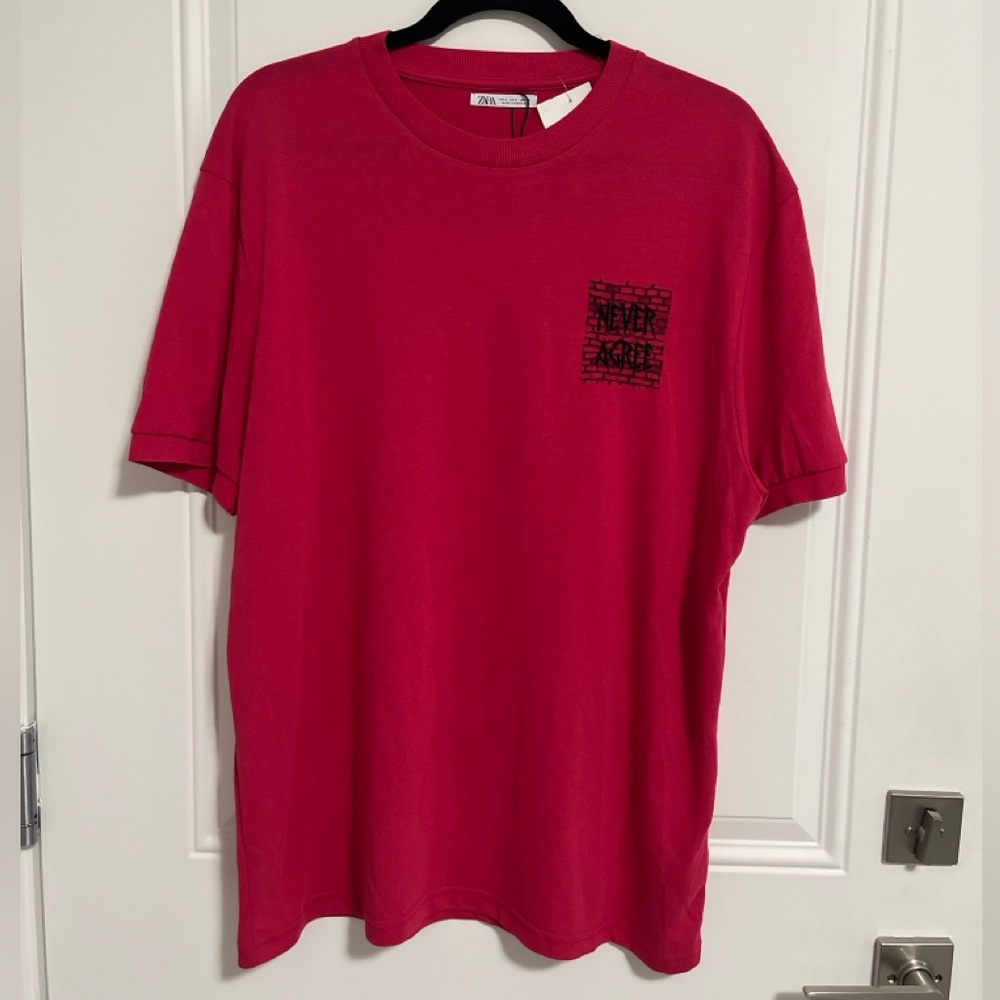Zara Men’s Fine Knit Short Sleeve T Shirt - Made in Portugal - Size L